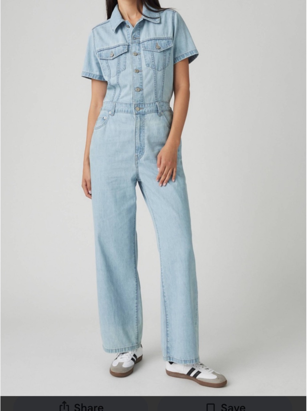 Levi's Type 3 Light Blue Short-Sleeve Denim Jumpsuit